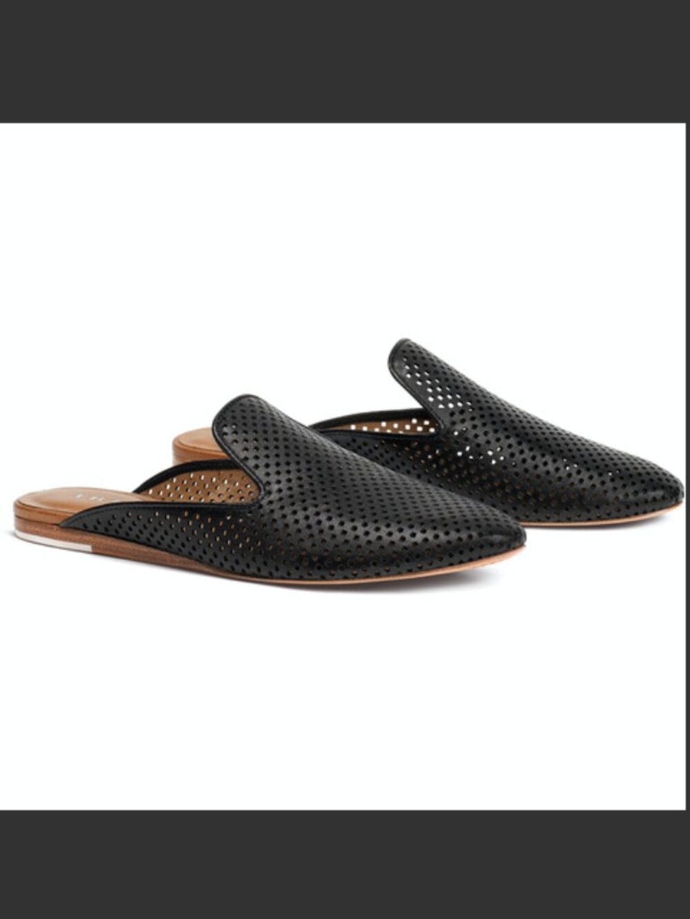 Trask Pamela Perf Black Perforated Leather Mules